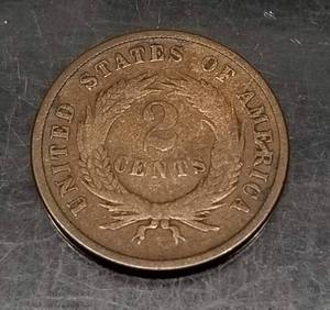 lot 07 image: 1865 US TWO CENT PIECE