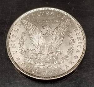 lot 10 image: 1900 MORGAN SILVER DOLLAR BU-UNC