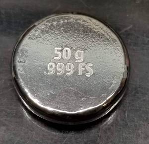 lot 20 image: 50 grams .999 FINE SILVER BUNKER BULLION CHUNK