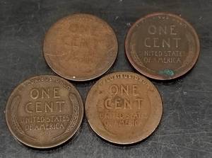 lot 22 image: 4 WHEAT CENTS 1912-D 1913-D 1915-D 1923-S