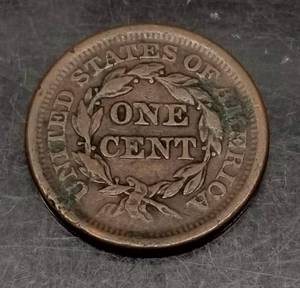 lot 23 image: 1851 US BRAIDED HAIR LARGE CENT