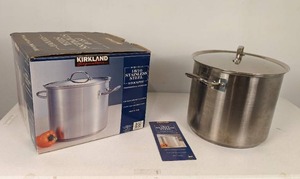 lot 56 image: Kirkland 16 Qt. Stainless Steel Stock Pot