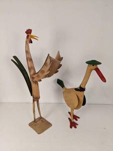 lot 83 image: Charming Set of (2) Metal Free Standing Birds, 22 & 29