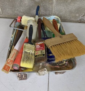 lot 35 image: Assorted Painting Supplies Brushes, Rollers, and More