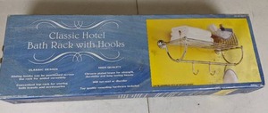 lot 47 image: New Classic Hotel Bath Rack with Hooks
