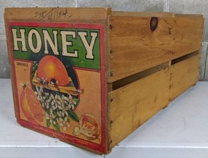 lot 34 image: Vintage Wood Orange Crate