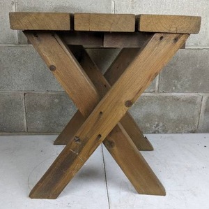 lot 48 image: Rustic Wood Patio Side Table