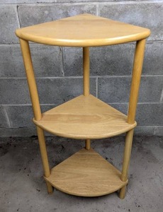 lot 52 image: Wood 3-Tier Corner Shelf