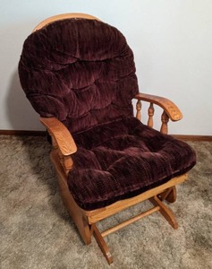 lot 125 image: Wooden Glider Rocker with Removable Pads