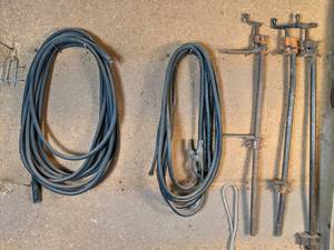 lot 126 image: Welding Grounds and Cables, Plus Three Pipe Clamps
