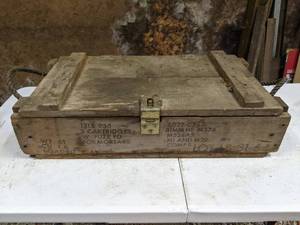 lot 174 image: Vintage Military Wooden Crate Box