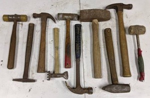 lot 167 image: Assortment of (10) Hammers Hand, Sledge, Club, Tack, and More