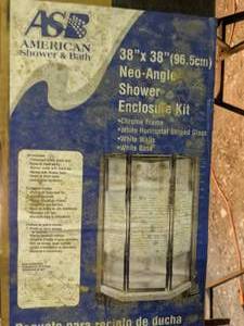 lot 202 image: American Shower & Bath 38 x 38 Neo-Angle Shower Enclosure Kit