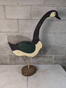 lot 196 image: Wood Goose Cutout with Live Edge Base