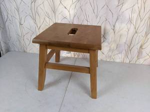 lot 166 image: Wood Step Stool with Hand Hole