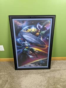 lot 164 image: Vintage Star Trek The Experience Warp N Ride Framed Art by Tsuneo Sanda