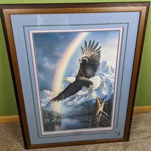 lot 173 image: James Meager The Promise American Bald Eagle Signed Print