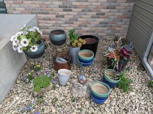 lot 194 image: Assortment of Various Planter Pots and Stands with Real and Artificial Flowers