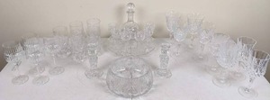 lot 164 image: Beautiful 28-Piece Crystal Drinkware Collection Wine Glasses, Drinking Glasses, Decanter, Candlesticks and More