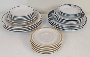 lot 58 image: Assortment of 25 Plates 5-Charmcraft Stoneware 10-Ming Pao 10-Trisa Porcelain