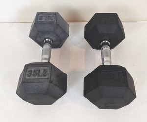lot 87 image: Pair of 35 Lb Dumbbells