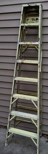lot 141 image: 8 Ft. A-Frame Aluminum Folding Ladder