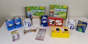 lot 129 image: Assorted GE, Westinghouse,  Light Bulbs and Opened Box of Duck Window kit