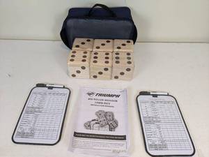 lot 136 image: NEW Triumph Big Roller Wooden Lawn Dice Set