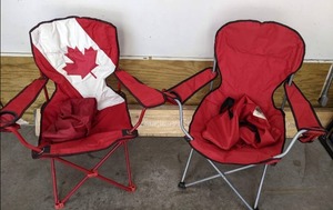 lot 27 image: Go Canada Pair of Folding Arm Chairs