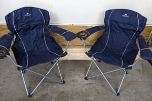 lot 28 image: Pair of Blue Ozark Trail Folding Arm Chairs