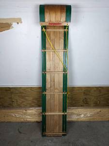 lot 180 image: Vintage Torpedo Wooden Toboggan Sled