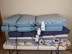 lot 210 image: Collection of Outdoor Indoor Patio Chair Cushions