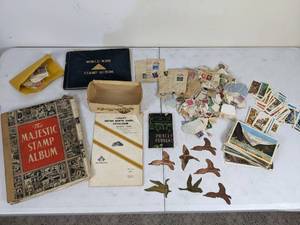 lot 225 image: Vintage Collection of Stamps and Postcards
