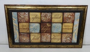 lot 174 image: Framed Wall Art with Quotes