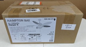 lot 129 image: Hampton Bay Harper II 44 in. LED White Ceiling Fan with Light Kit