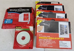 lot 142 image: 3M Window Insulator Kit, Scotch Permanent Mounting Tape, Eskimo Window Insulator Kit