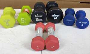 lot 175 image: 4 Pairs of Training Weights (2, 3, 5, 10 lbs.) Reebok, Bollinger, Embark and More