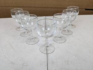 lot 205 image: Set of (7) Stemmed Glasses, Clear