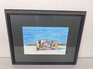 lot 121A image: Unique Beach Scene Framed Artwork