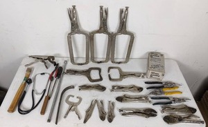 lot 260 image: Assorted Vice Grips, Cutters, Doweling Jig, and More