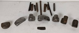 lot 268 image: 18 Piece Lot of Steel Auto Body Repair Dollys, Chisels, Punches