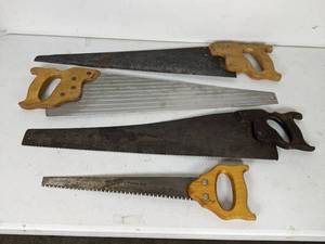lot 257 image: Set of (4) Hand Saws