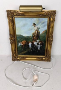 lot 87 image: Reproduction of Jack Terry Painting One in Every Crowd with Picture Light