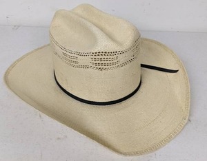 lot 103 image: Bangora Straw Cowboy Hat by American Hat Co., Size 7 38-Long Oval