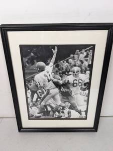 lot 107 image: Vintage Framed Football Tackle Art