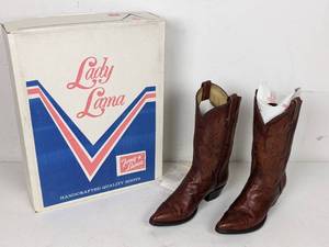 lot 53 image: Lady Lama Cowboy Boots Size 7.5