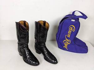 lot 108 image: Lucchese Mens Size 10 12 Black Cowboy Boots