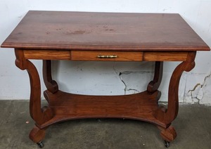 lot 54 image: Beautiful Single Drawer Console Table on Casters