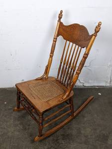 lot 262 image: Vintage WoodCaning Rocking Chair