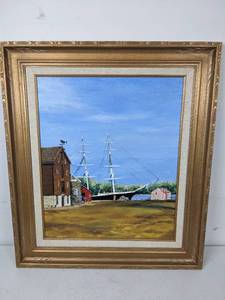 lot 78 image: Fishing Boat Framed Art by K. Jorgenson, 28 x 32